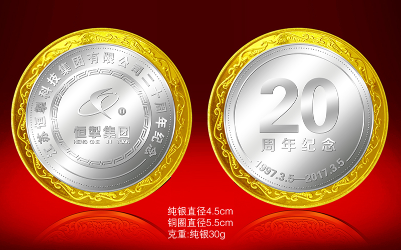 江蘇恒掣科技集團有限公司二十周年紀(jì)念章